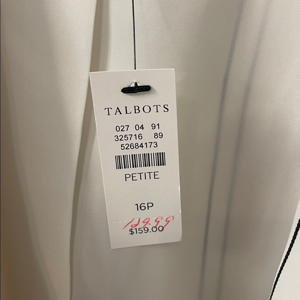 Talbots Ivory and Navy Stripe Blazer Suit Jacket - Picture 6 of 7